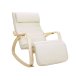 SONGMICS LYY10M gyngestol, m. arml�n, justerbar fodst�tte i 5 pos. - beige bomuld stof og natur birketr�
