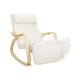 SONGMICS LYY10M gyngestol, m. arml�n, justerbar fodst�tte i 5 pos. - beige bomuld stof og natur birketr�