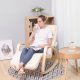 SONGMICS LYY10M gyngestol, m. arml�n, justerbar fodst�tte i 5 pos. - beige bomuld stof og natur birketr�