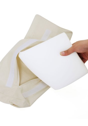 SONGMICS LYY10M gyngestol, m. arml�n, justerbar fodst�tte i 5 pos. - beige bomuld stof og natur birketr�