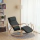 SONGMICS LYY10G gyngestol, m. arml�n, justerbar fodst�tte i 5 pos. - gr� bomuld stof og natur birketr�