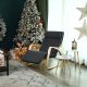 SONGMICS LYY10G gyngestol, m. arml�n, justerbar fodst�tte i 5 pos. - gr� bomuld stof og natur birketr�