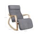 SONGMICS gyngestol, m. arml�n, justerbar fodst�tte i 5 pos. - gr� kunsth�r stof og natur birketr�