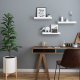 SONGMICS v�greol med 3 s�t sv�vende hylder til billedrammer og b�ger, 38 x 10 cm, MDF hvid LWS38WT