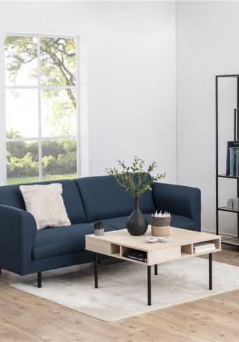 ACT NORDIC Seaford bogreol - vild eg/sort metal, 4 hylder (H:185cm x77cm x 35cm)