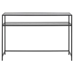 ACT NORDIC Seaford konsolbord, med 1 hylla - svart melaminlda och metall (120x35)