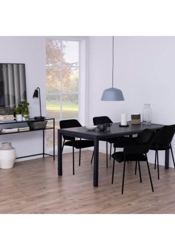 ACT NORDIC Seaford konsolbord, m. 1 hylde - sort melaminask og metal (120x35)