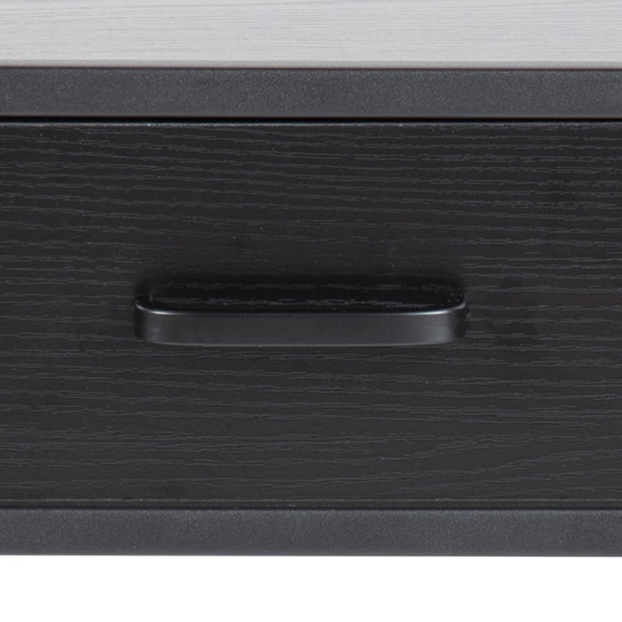 ACT NORDIC Seaford natbord, m. 1 hylde og 1 skuffe - sort melaminask og metal (42x35)