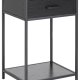 ACT NORDIC Seaford natbord, m. 1 hylde og 1 skuffe - sort melaminask og metal (42x35)