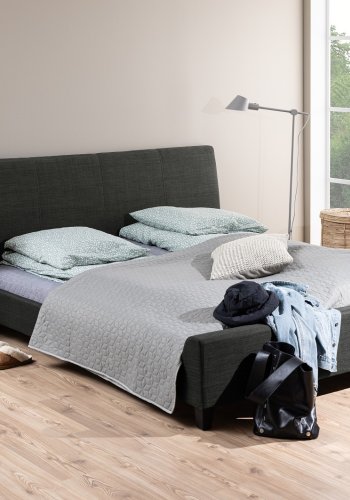 ACT NORDIC Seaford natbord, m. 1 hylde og 1 skuffe - sort melaminask og metal (42x35)