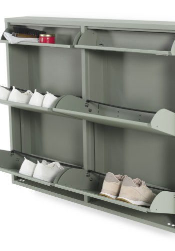 SPINDER DESIGN BILLY 6 skoskap, m. 6 drer - stvete grnt stl