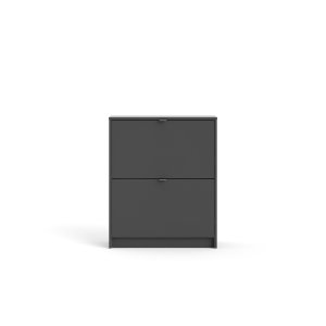 TVILUM Shoes skoskab, m. 2 klaplger med 2 rum - mat gr melamin/folie spnplade