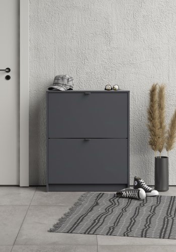 TVILUM Sko Skoskap 2 foldedrer med 2 rom - ParcelMatt Gr Matt Gr