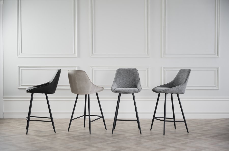 ROWICO Sierra barkrakk, med ryggsttte og fotsttte - beige flyel og svart metall