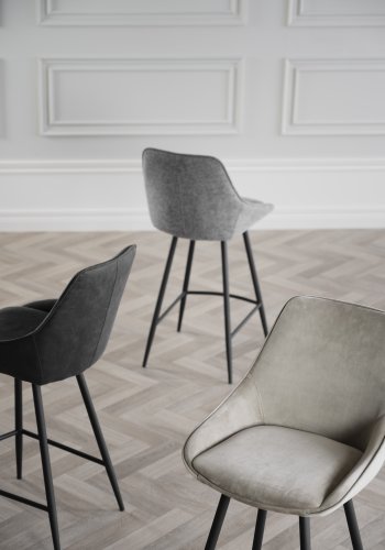 ROWICO Sierra barkrakk, med ryggsttte og fotsttte - beige flyel og svart metall