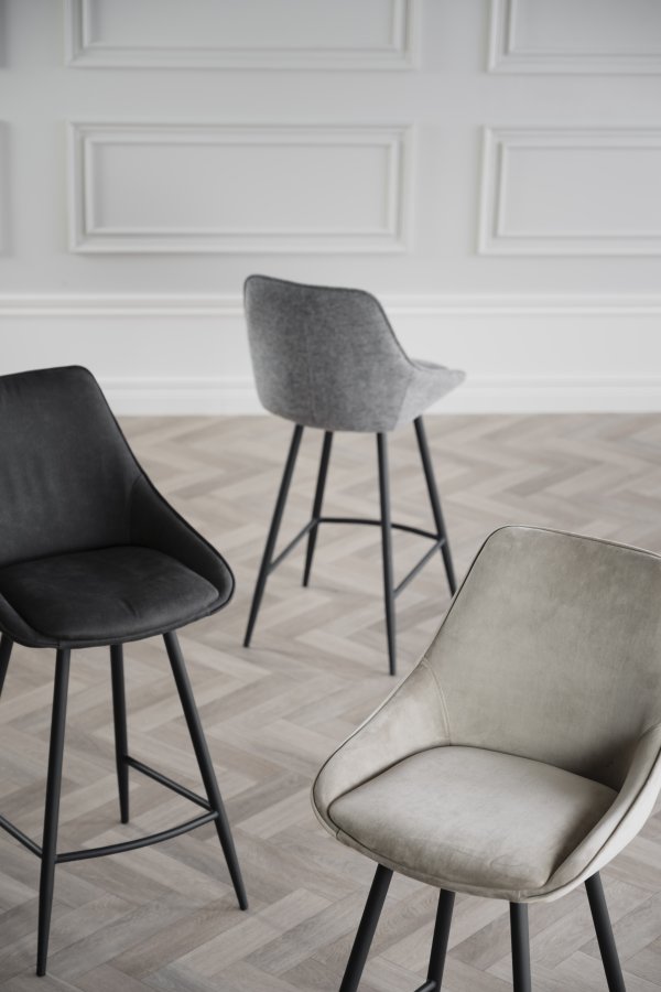 ROWICO Sierra barkrakk, med ryggsttte og fotsttte - gr polyester og sort metall