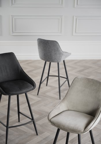 ROWICO Sierra barkrakk, med ryggsttte og fotsttte - beige flyel og svart metall