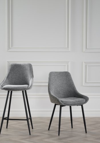 ROWICO Sierra barkrakk, med ryggsttte og fotsttte - gr polyester og sort metall