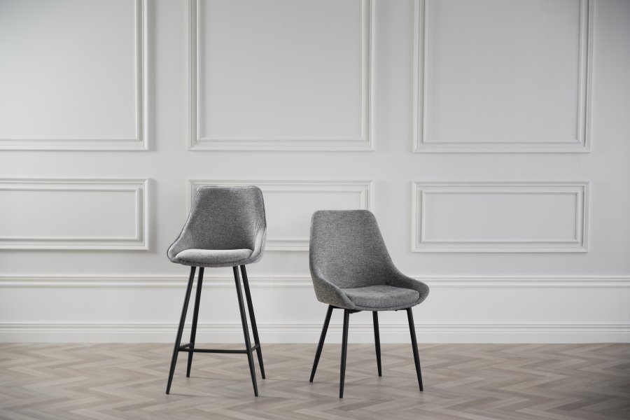 ROWICO Sierra barkrakk, med ryggsttte og fotsttte - gr polyester og sort metall