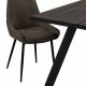 ROWICO Sierra spisebordsstol - brunt stof/sort metalstel 