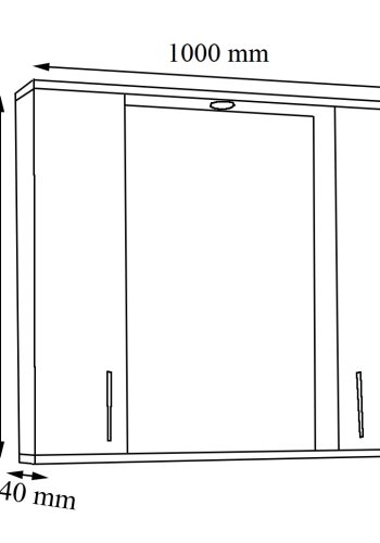 VCM NORDIC Silora XL Badezimmer-Spiegelschrank, mit Licht, 2 Türen, 4 Einlegeböden - Holz anthrazitgrau 100cm