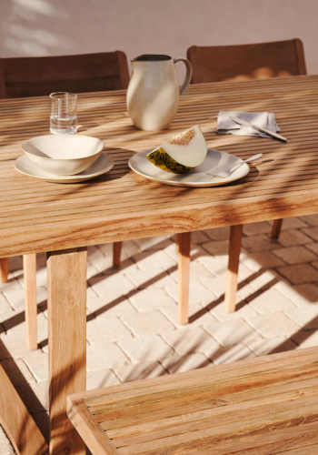 KAVE HOME Canadell hagebord, rektangulrt - naturlig resirkulert teak (220x100)