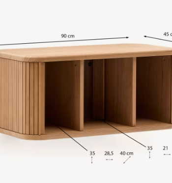 KAVE HOME Mailen baderomsskap, m. 2 skyvedrer - finér i naturlig ask (90x45)
