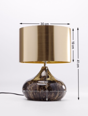 KARE DESIGN Mamo Deluxe bordlampe - guld plastik/brunt st�l