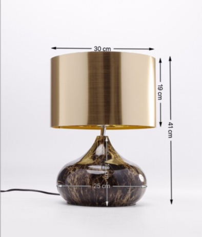KARE DESIGN Mamo Deluxe bordlampe - guld plastik/brunt st�l