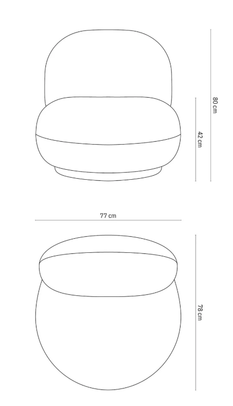 MICADONI Chuck svingstol, 1 sete - beige chenille og sort plast