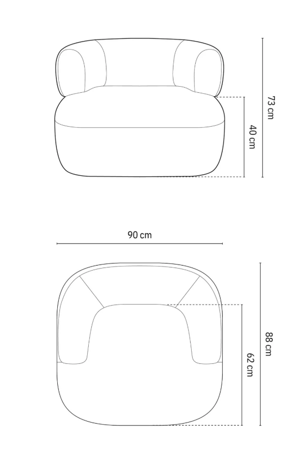 MICADONI Jenny lenestol, m armlener, 1 sete - brun boucl og sort plast