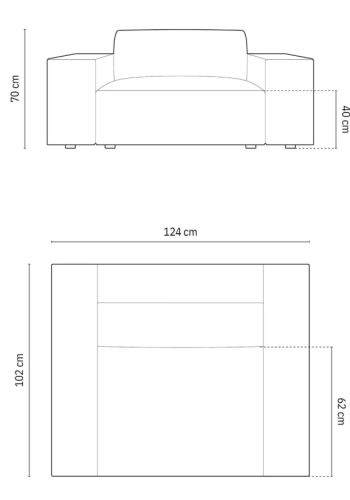 MICADONI Jodie lenestol, m armlener, 1 sete - grnt stoff og sort plast