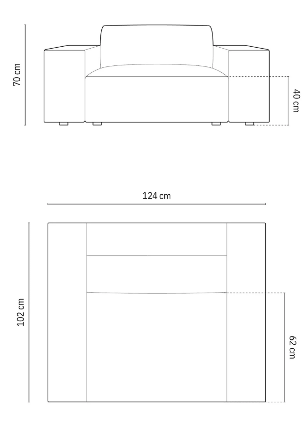 MICADONI Jodie lenestol, m armlener, 1 sete - beige flyel og sort plast