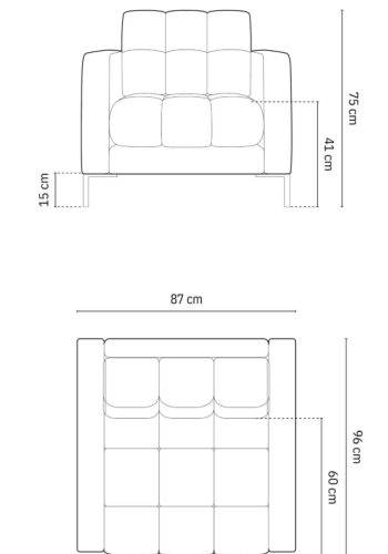 MICADONI Mamaia lenestol, m armlener, 1 sete - beige flyel og sort metall