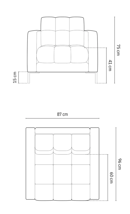 MICADONI Mamaia lenestol, m armlener, 1 sete - gul flyel og sort metall