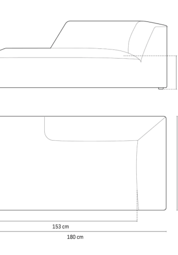 MICADONI Ruby sjeselong, hyre - bl flyel og svart plast (180x93x69)