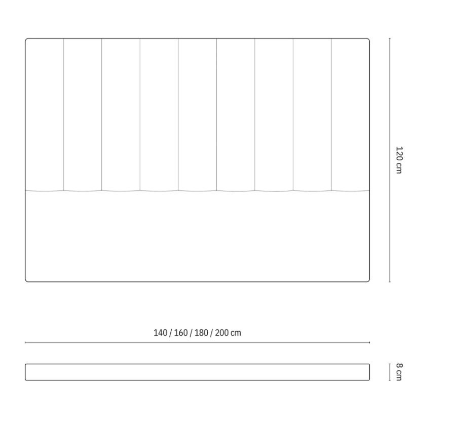 MICADONI Marl sengegavl - grnn flyel (160x8x120)
