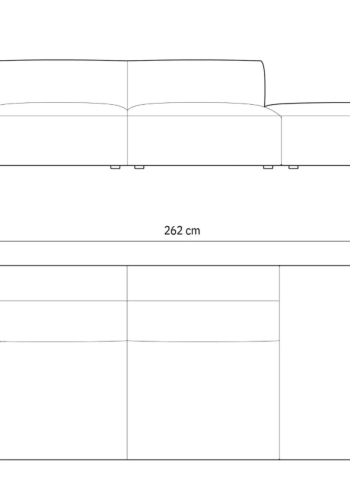 MICADONI Jodie sofa, hyre, 3 seter - beige stoff og sort plast