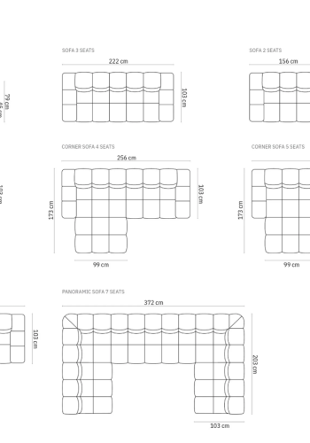 MICADONI Kendal sofa, 2 seter - gr flyel og svart bketre