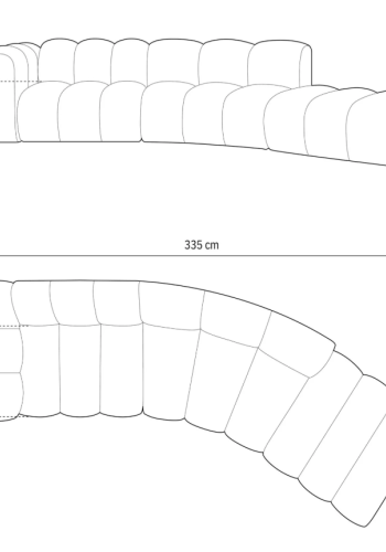 MICADONI Lupin Modul sofa, hyre, 5 seter - svart flyel og sort plast