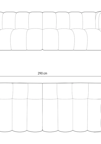MICADONI Lupin Modul sofa, 4 seter - gr flyel og sort plast