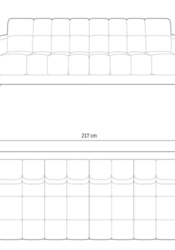 MICADONI Mamaia sofa, 4 seter - slv flyel og sort metall