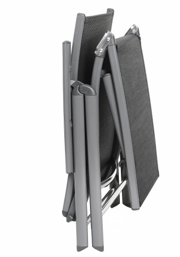 SONGMICS GCB24BK solseng, b. 6 cm. madrass, avtakbar nakkest�tte, sammenleggbar - svart syntetisk stoff og rustfritt aluminium