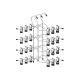 SONGMICS buksesk�rtb�jler med klemmer, s�t med 3 pladsbesparende 4-lags metalbukseb�jler, med 8 justerbare skridsikre klemmer, til bukser, jeans, h�ndkl�der, shorts, 32 cm, s�lv og sort CRI042BK