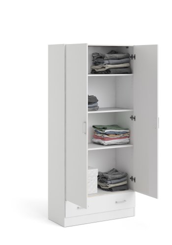 TWILUM Space garderob 2 drrar, 1 lda, 3 hyllplan - vit folie/spnskiva