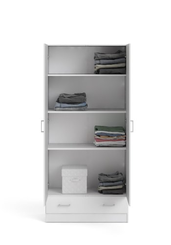 TWILUM Space garderob 2 drrar, 1 lda, 3 hyllplan - vit folie/spnskiva