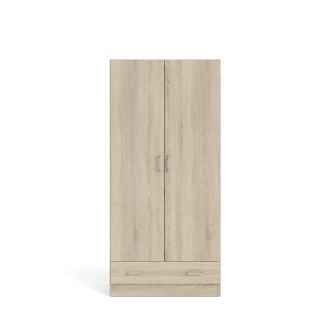 TVILUM Space garderobeskab 2 lger, 1 skuffe, 3 hylder - egestruktur folie/spnplade