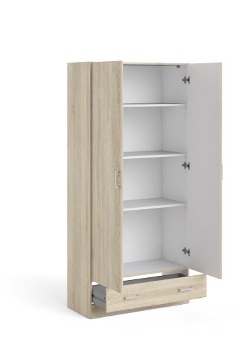 TVILUM Space Garderobe 2 drer + 1 skuff - Pakke Eik struktur Eik struktur