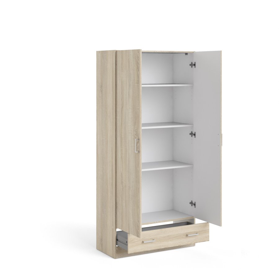 TVILUM Space Garderobe 2 drer + 1 skuff - Pakke Eik struktur Eik struktur