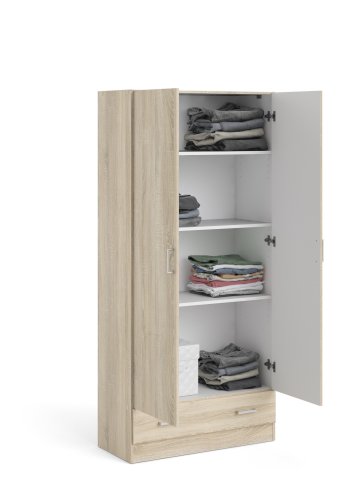 TVILUM Space Garderobe 2 drer + 1 skuff - Pakke Eik struktur Eik struktur
